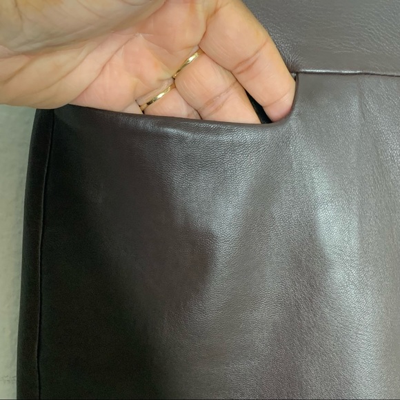Shin Choi Italian Leather Skirt Brown Size 4. - Picture 4 of 9